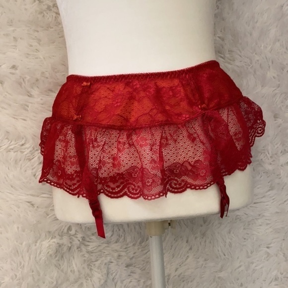 Victoria’s Secret vintage Red orange garter lace skirt - Picture 4 of 10